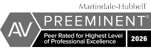 Martindale-Hubbell | AV Preeminent | Peer Rated for Highest Level of Professional Excellence | 2026